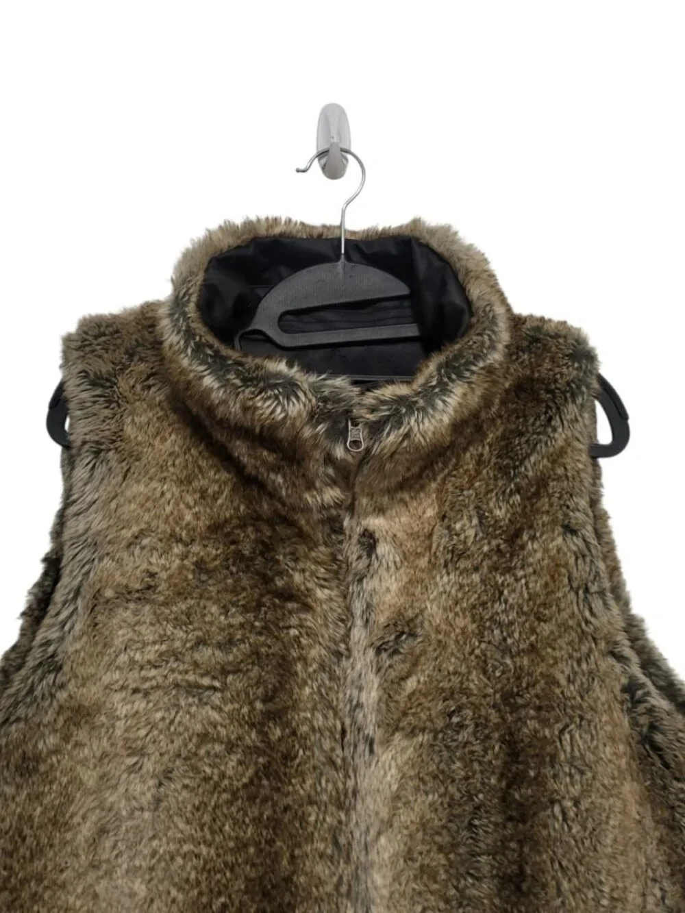 Tuckernuck Emilia Black Waxed Reversible Vest Faux Fur Sleeveless Jacket